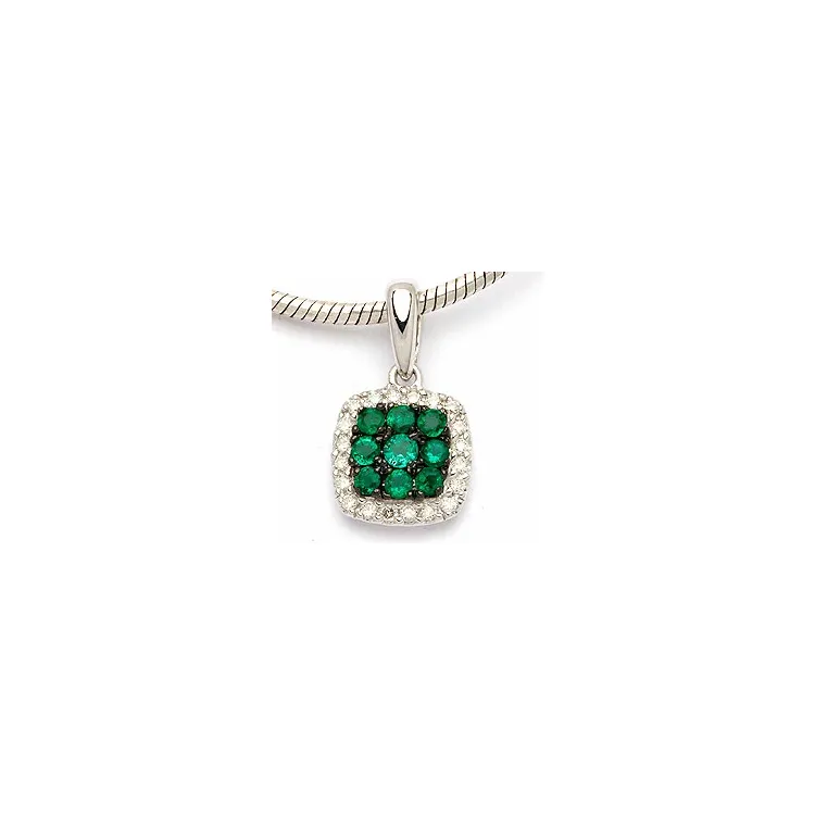 smaragdi riipus 14 karaatti valkokultaa 0,10 ct 0,29 ct