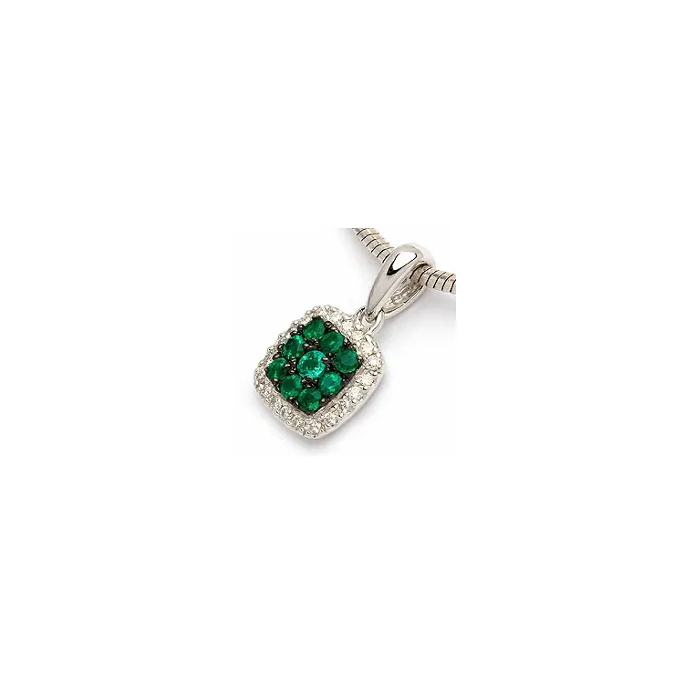 smaragdi riipus 14 karaatti valkokultaa 0,10 ct 0,29 ct