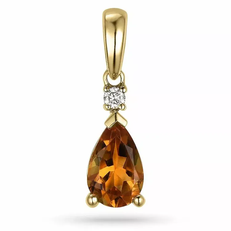 sitriini riipus 14 karaatti kultaa 0,03 ct 0,78 ct