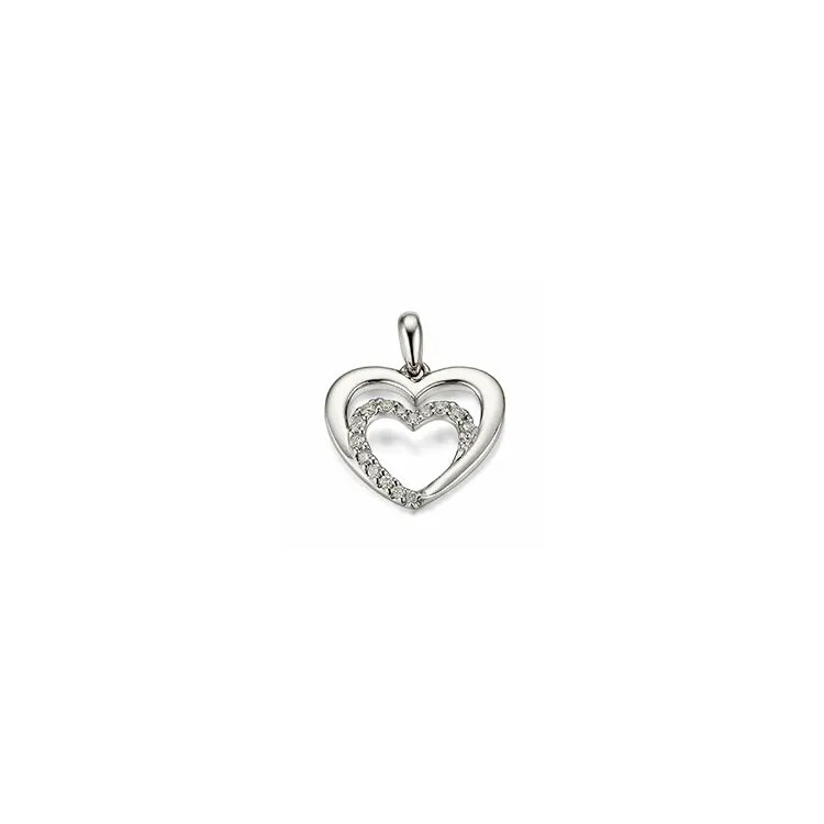 sydän briljantti riipus 14 karaatti valkokultaa 0,12 ct
