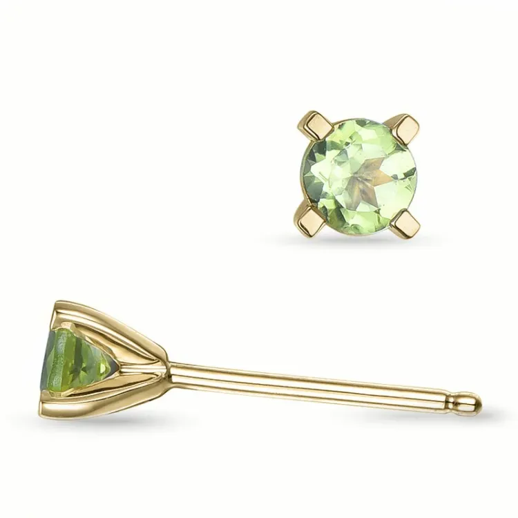 2 x 0,23 ct peridootti solitaire-nappikorvakorut 14 karaatin kultaa kanssa peridootti