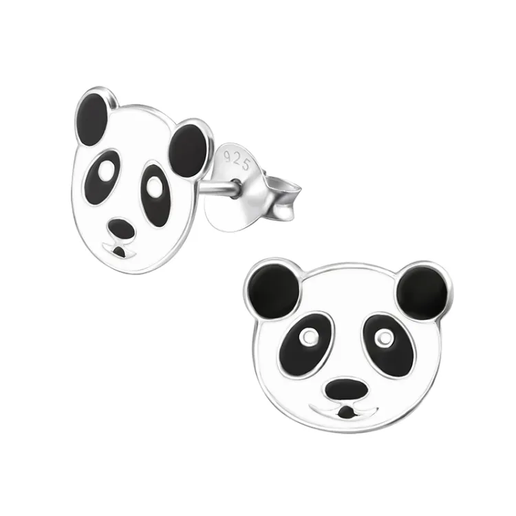 pieniä panda korvarenkaat  hopea - Little Ones