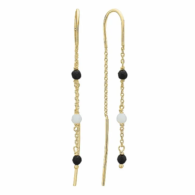 Aagaard ear lines  kullattua hopeaa musta onyx vihreä amatsoniitti
