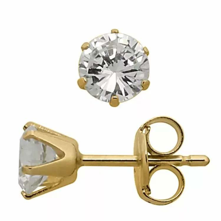 4 mm støvring design korvarenkaat 8 karaatin kultaa valkoinen zirkoni