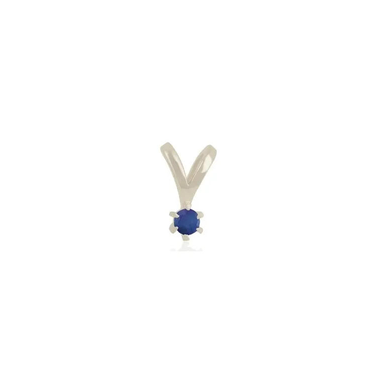 Elegantti safiiri solitaire-riipus hopeaa