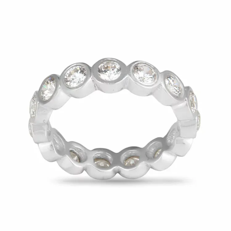 mattapintainen zirkoni sormus hopea - Bubbly Sparkle