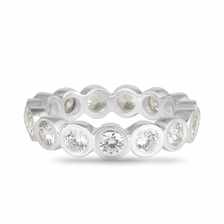 mattapintainen zirkoni sormus hopea - Bubbly Sparkle