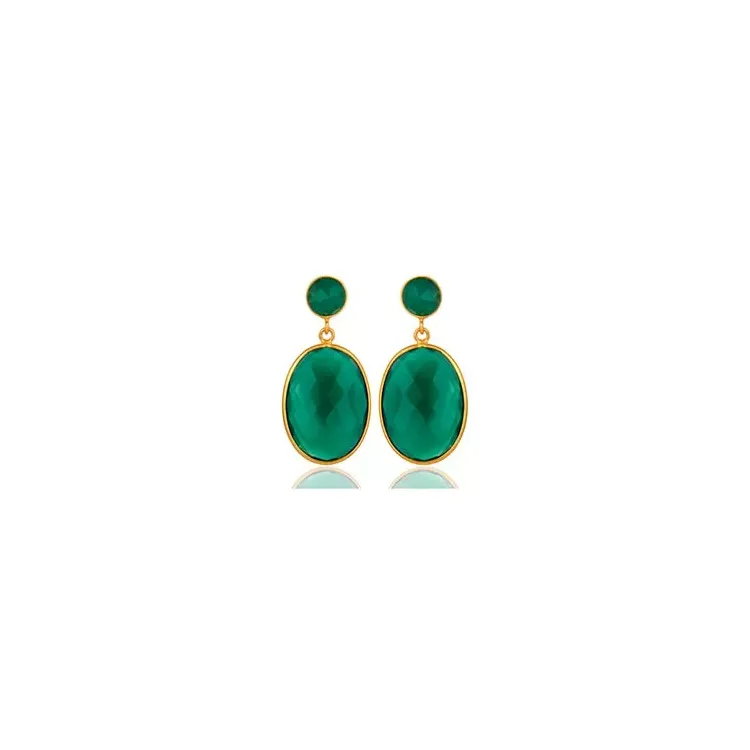ovaaleja onyx korvarenkaat  kullattua hopeaa - Loom Stones