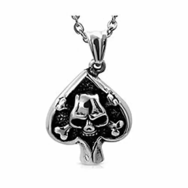 Fleur de lis pääkallo riipus teräs