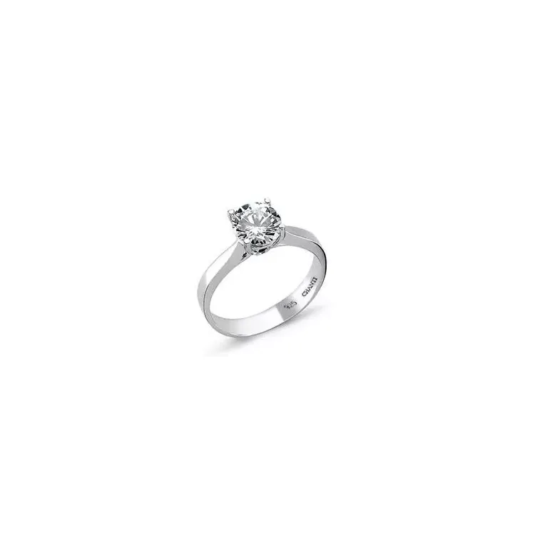 zirkoni solitaire-sormus hopeaa