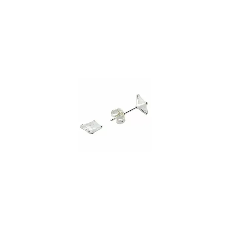Neliskulmainen 5 x 5 mm nappikorvakorut  hopeaa