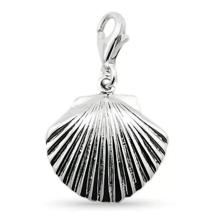 simpukka charm  hopeaa 
