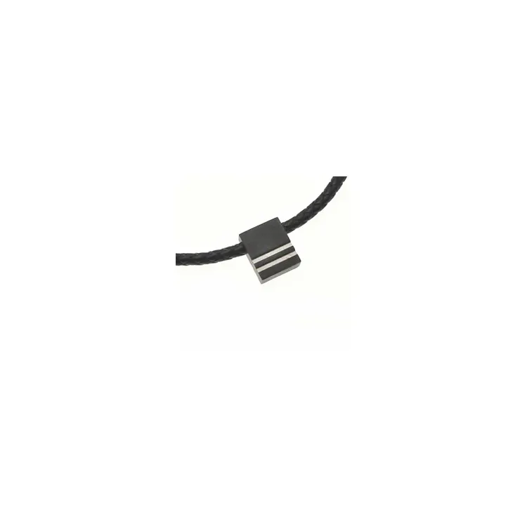 punottu kaulaketjut musta nahkaa, jossa on terästä laas x 4,8 mm