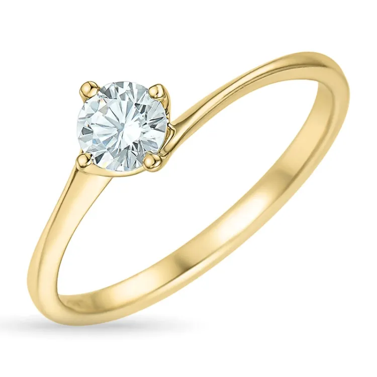 5,0 mm zirkoni solitaire-sormus 9 karaatin kultaa