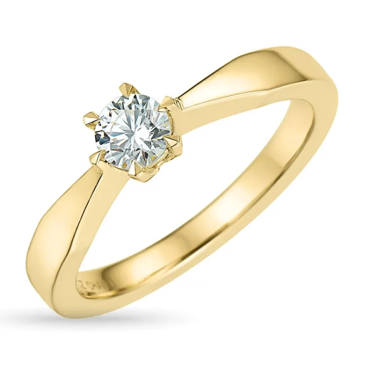 5,4 mm zirkoni solitaire-sormus 9 karaatin kultaa