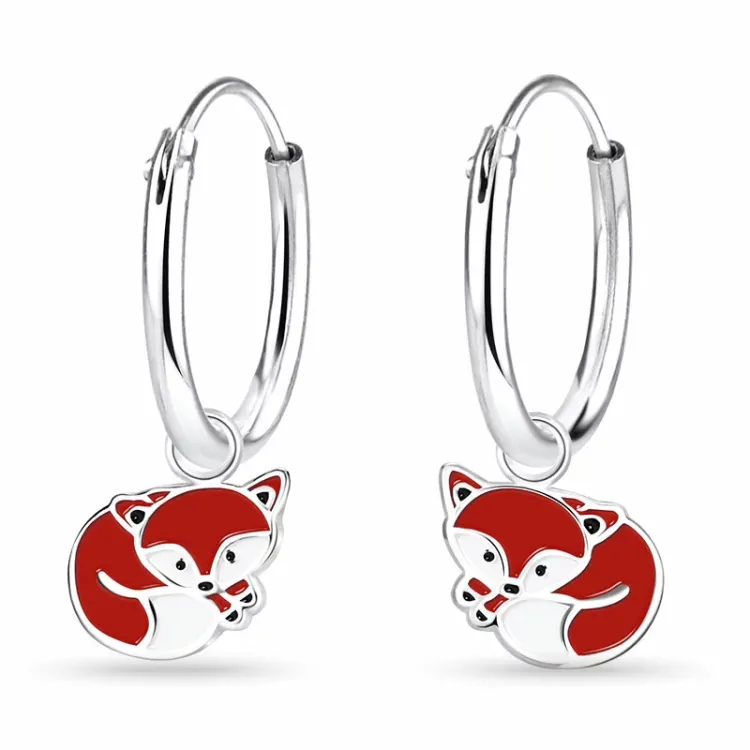 12 mm kettu lasten korvakorut  hopea - Little Ones