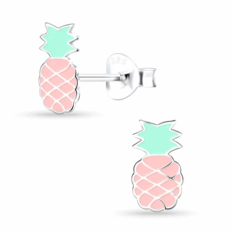 ananas lasten korvakorut  hopea - Little Ones