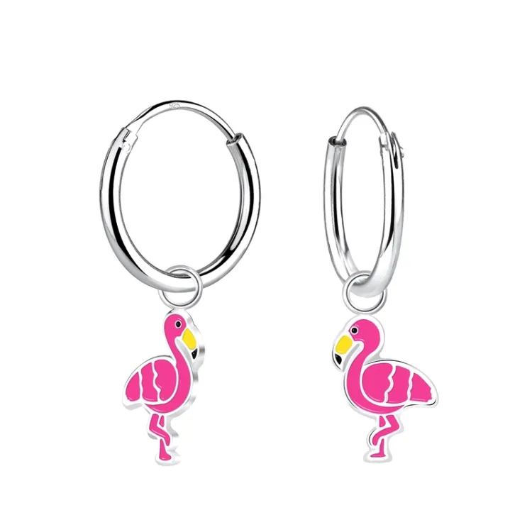 pitkät flamingo lasten korvakorut  hopea - Little Ones