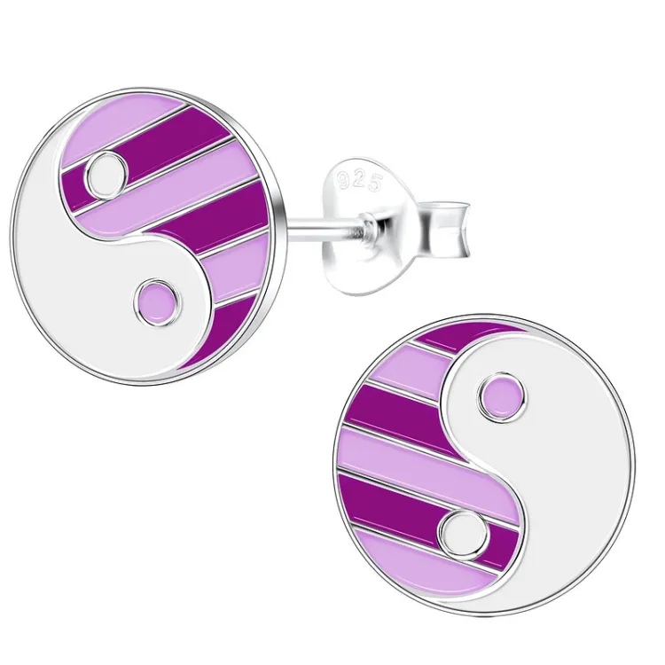Yin Yang lasten korvakorut  hopea - Little Ones