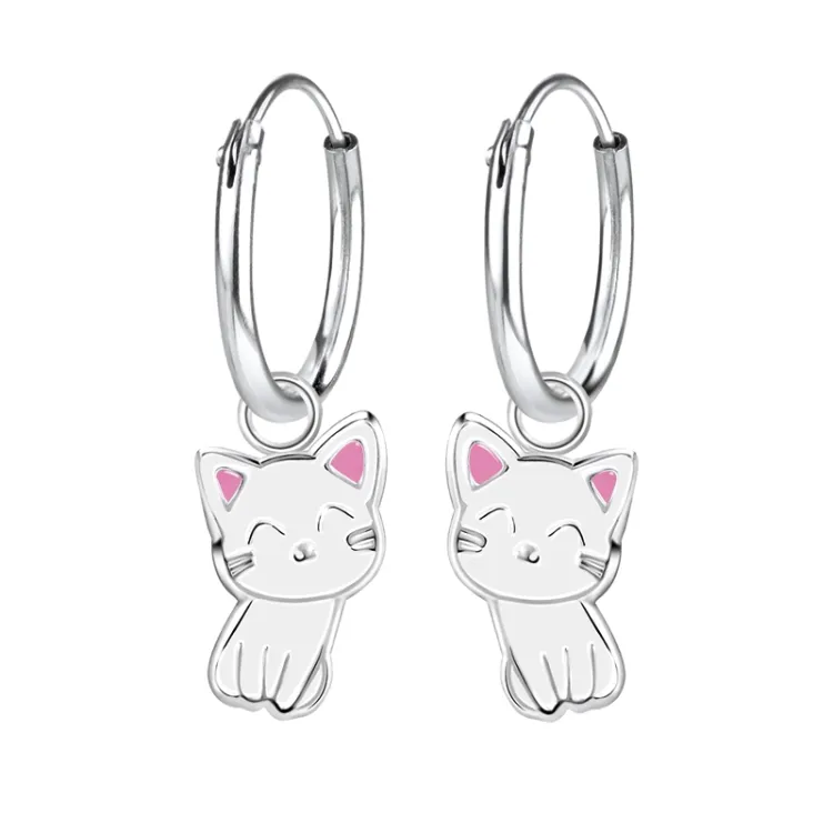 12 mm kissat lasten korvakorut  hopea - Little Ones