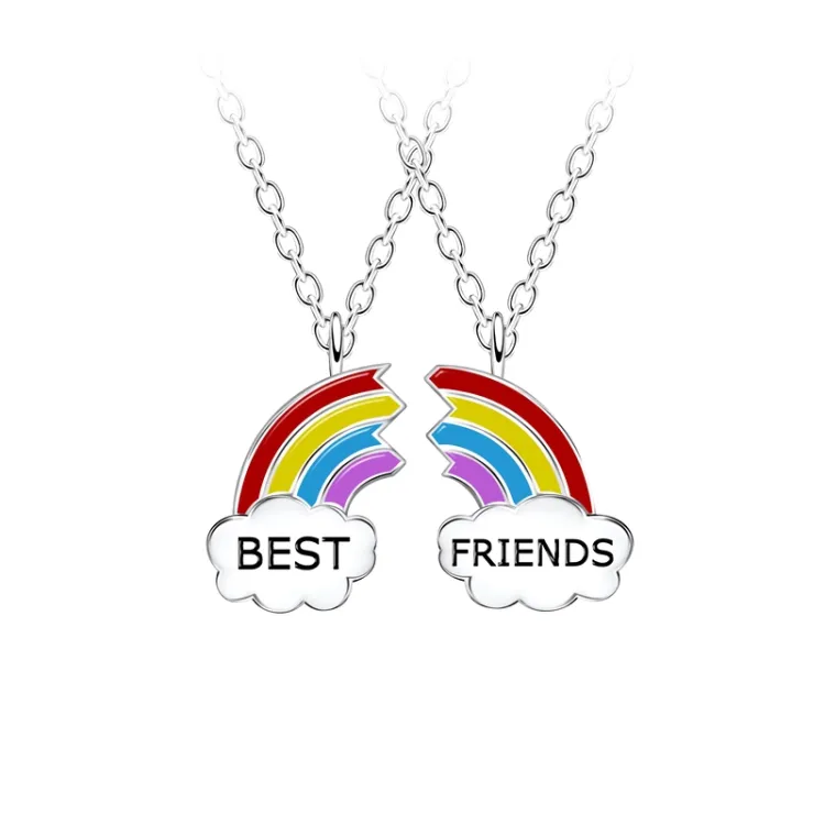 Best friends sateenkaari setti, jossa 2 kaulakorua hopeaa - Little Ones