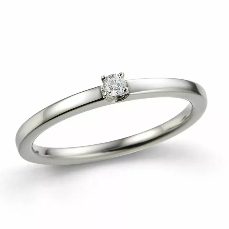 timantti valkokulta sormus 14 karaatin valkokultaa 0,057 ct