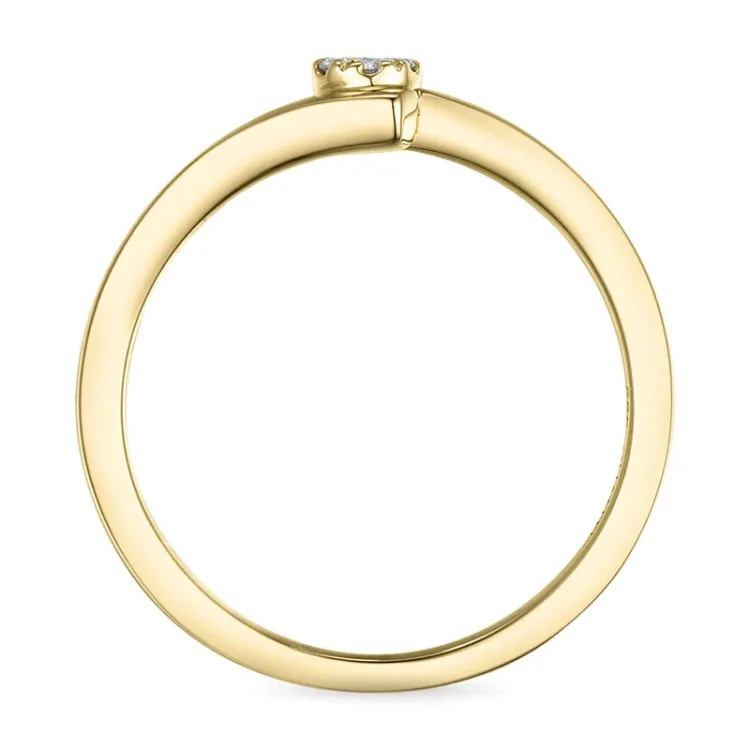 kapea abstrakti timanttisormus 14 karaatin kultaa 0,03 ct