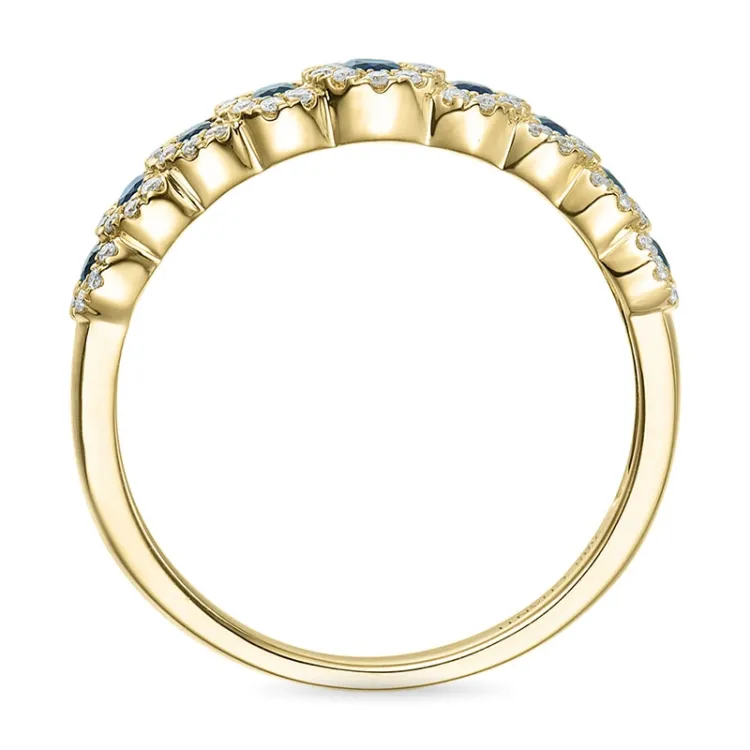 safiiri timanttisormus 14 karaatin kultaa 0,23 ct 0,46 ct