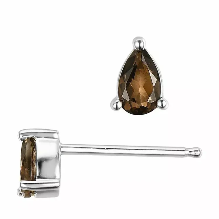 2 x 0,20 ct koru kvartsi nappikorvakorut 14 karaatin valkokultaa kanssa kvartsi