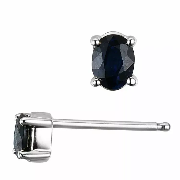 2 x 0,25 ct koru safiiri nappikorvakorut 14 karaatin valkokultaa kanssa safiiri
