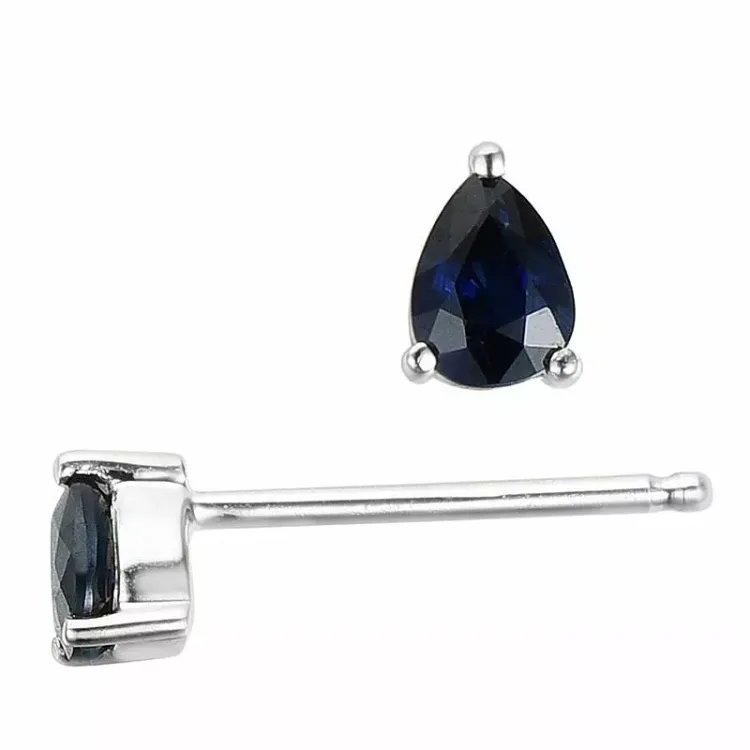 2 x 0,22 ct safiiri nappikorvakorut 14 karaatin valkokultaa kanssa safiiri
