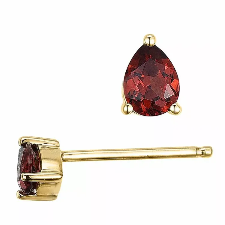 2 x 0,23 ct pisara punaista granaatti nappikorvakorut 14 karaatin kultaa kanssa granaatti
