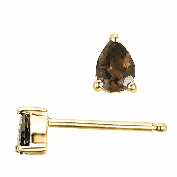 2 x 0,15 ct savunväristä kvartsi nappikorvakorut 14 karaatin kultaa kanssa kvartsi
