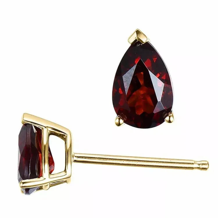 2 x 0,60 ct punaista granaatti nappikorvakorut 14 karaatin kultaa kanssa granaatti