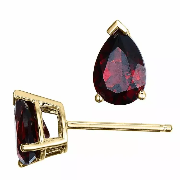 2 x 0,9 ct punaista granaatti nappikorvakorut 14 karaatin kultaa kanssa granaatti