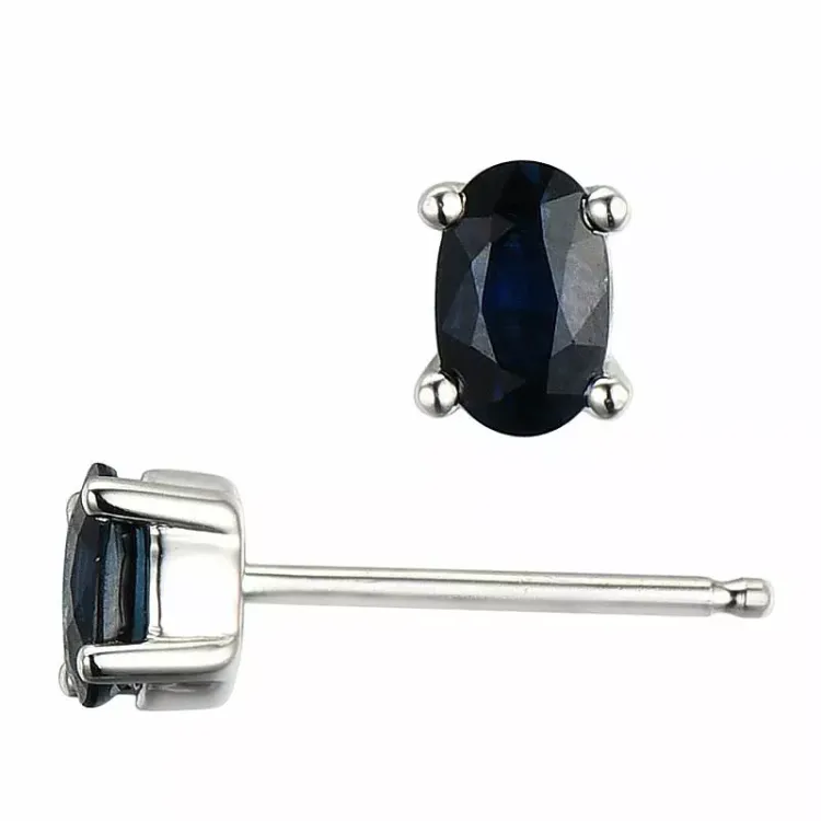 2 x 0,35 ct safiiri nappikorvakorut 14 karaatin valkokultaa kanssa safiiri