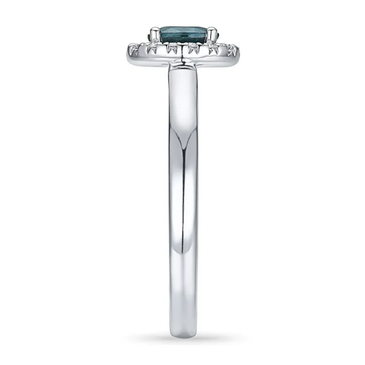 Safiiri ruusukesormus 14 karaatin valkokultaa 0,12 ct 0,65 ct