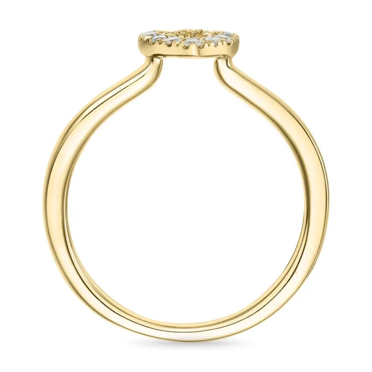 timantti sydänsormukset 14 karaatin kultaa 0,102 ct