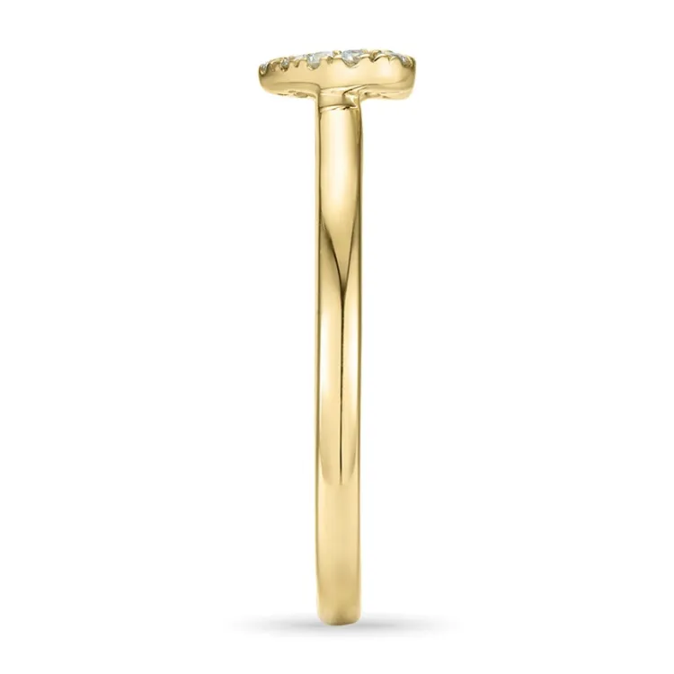 timantti sydänsormukset 14 karaatin kultaa 0,102 ct
