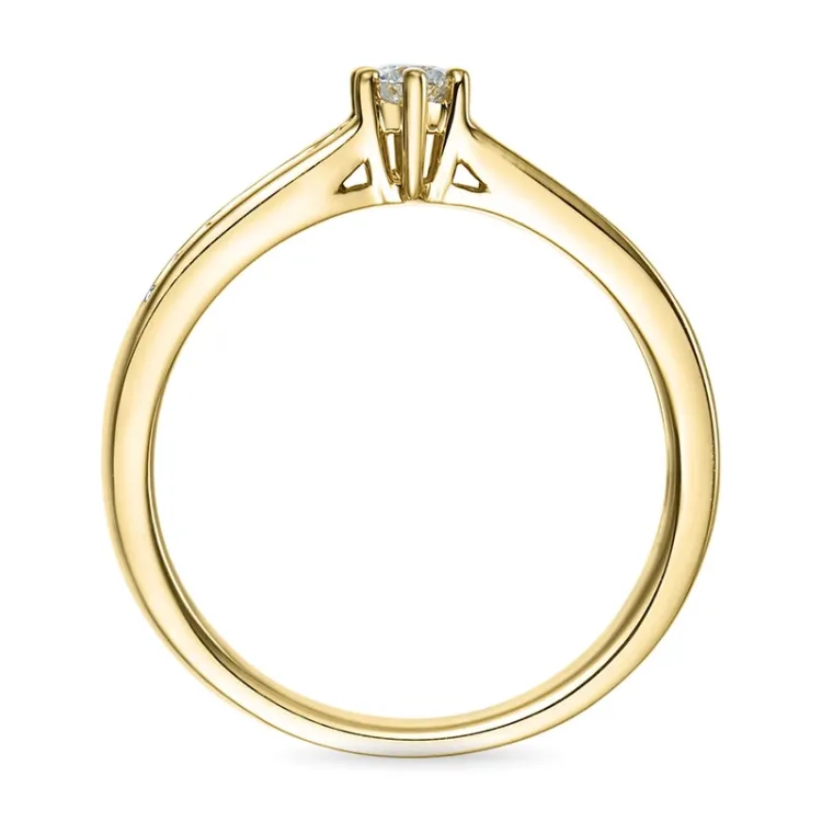 valkoinen timantti kulta sormus 14 karaatin kultaa 0,14 ct 0,08 ct