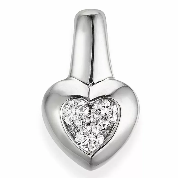 sydän timanttiriipus 14 karaatti valkokultaa 0,17 ct