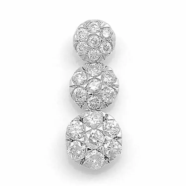 Trendikkäitä pitkä timanttiriipus 14 karaatti valkokultaa 0,37 ct