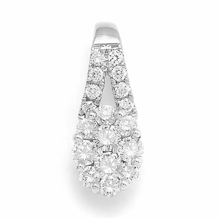 Pisaranmuotoinen timanttiriipus 14 karaatti valkokultaa 0,47 ct