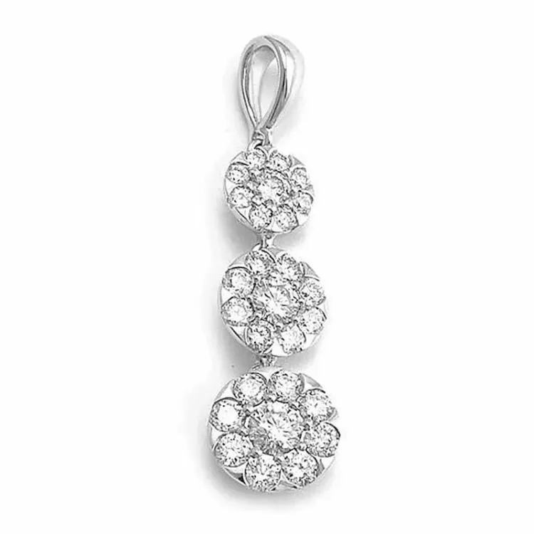 pitkä timanttiriipus 14 karaatti valkokultaa 0,74 ct
