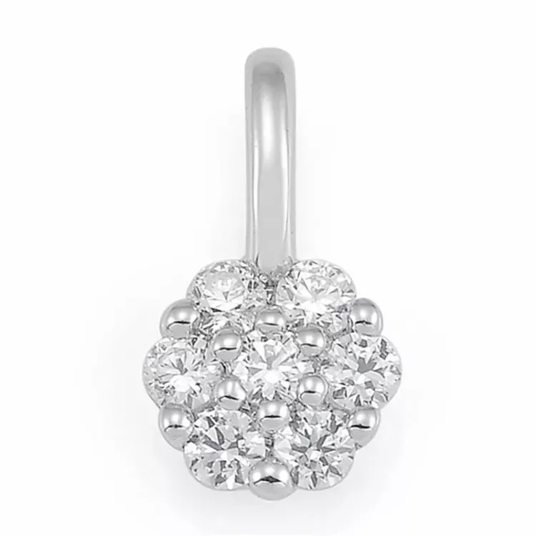 Pyöreä timantti riipus 14 karaatti valkokultaa 0,154 ct