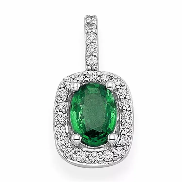 vihreä smaragdi riipus 14 karaatti valkokultaa 0,19 ct 0,82 ct