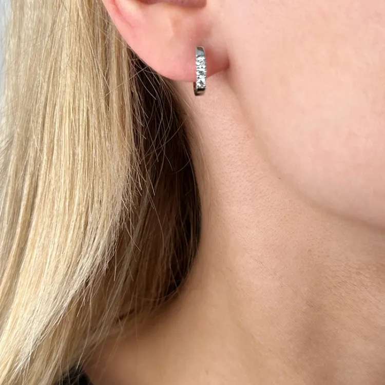 12,5 mm timantti rengas 14 karaatin valkokultaa kanssa timantti