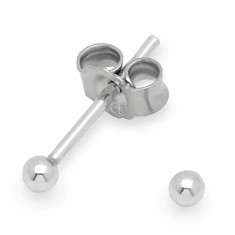 2 mm nappikorvakorut  hopea