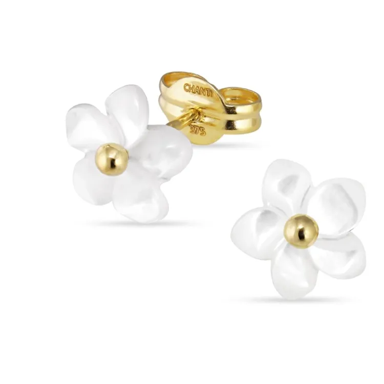 helmiäinen korvarenkaat 9 karaatin kultaa kanssa helmiäinen - Gold Collection