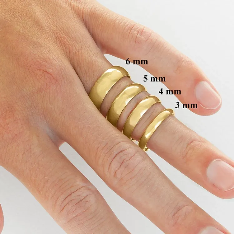 5 mm vihkisormusta 14 karaatin kultaa - setit